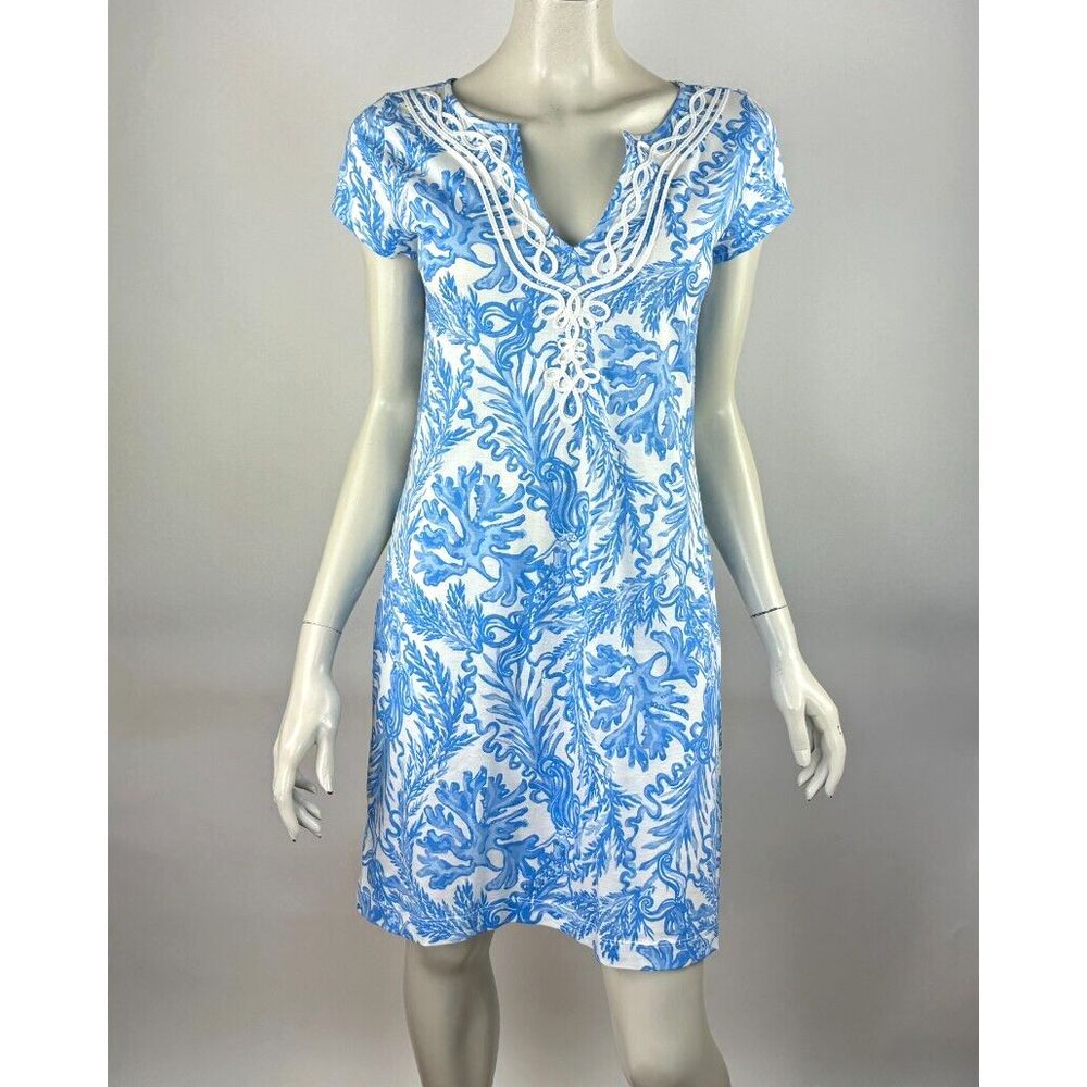 Lilly Pulitzer Brewster Shift Dress Women S NWOT Mermaid‎ Short Sleeve V-neck